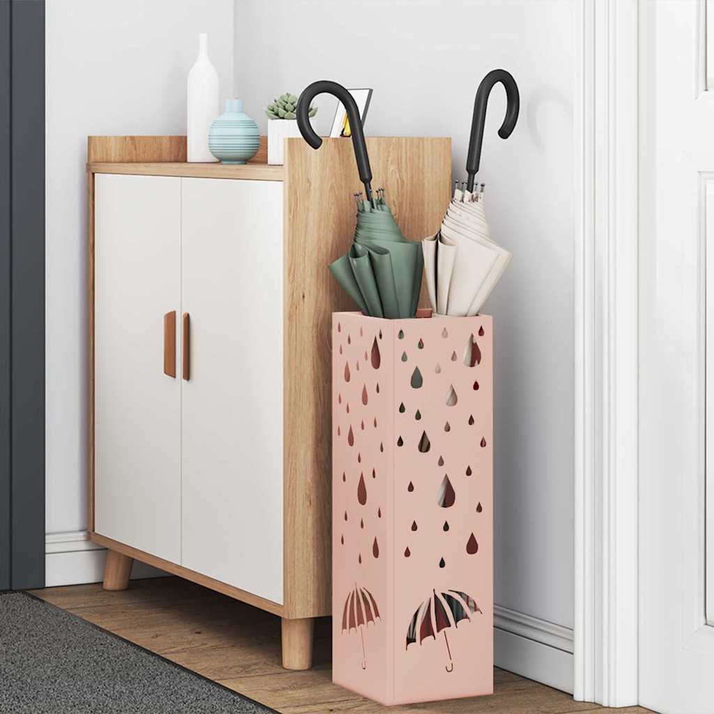 Umbrella Stand Pink 15.5 x 15.5 x 49 cm Metal
