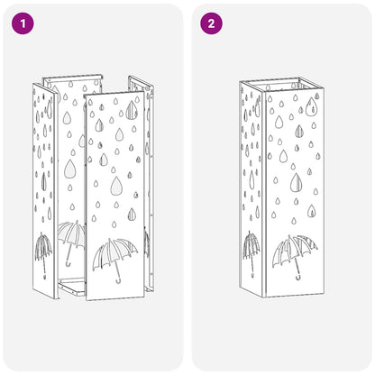 Umbrella Stand Anthracite 15.5 x 15.5 x 49 cm Metal