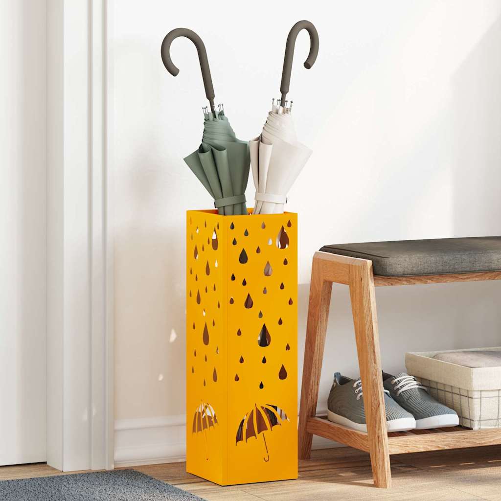 Umbrella Stand Mustard 15.5 x 15.5 x 49 cm Metal