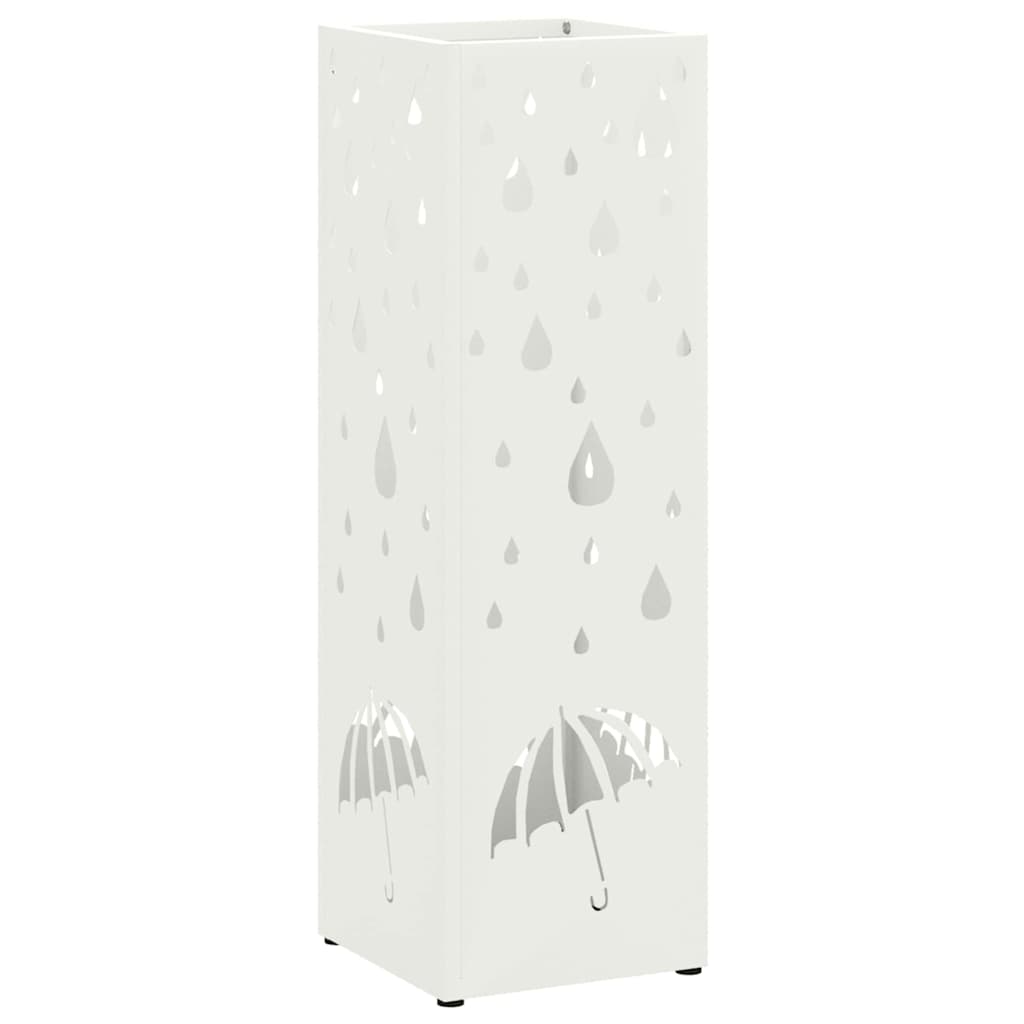 Umbrella Stand White 15.5 x 15.5 x 49 cm Metal