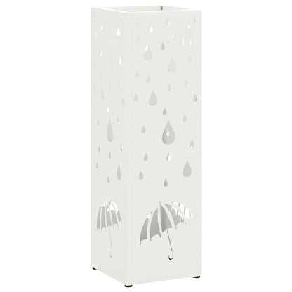 Umbrella Stand White 15.5 x 15.5 x 49 cm Metal