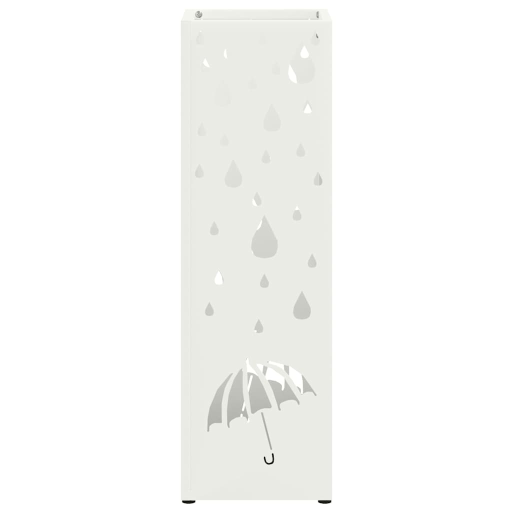 Umbrella Stand White 15.5 x 15.5 x 49 cm Metal