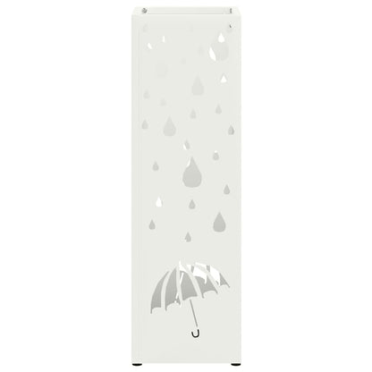 Umbrella Stand White 15.5 x 15.5 x 49 cm Metal