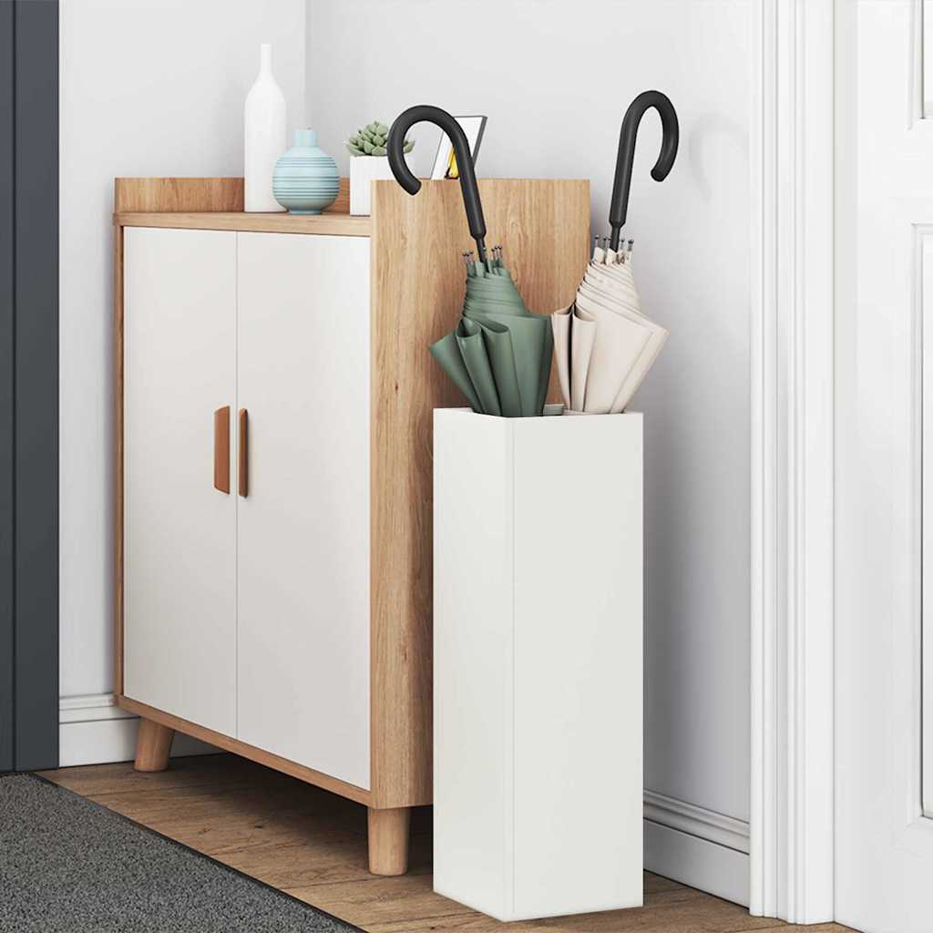 Umbrella Stand White 15.5 x 15.5 x 49 cm Metal
