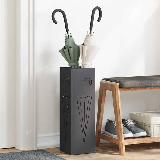 Umbrella Stand Black 15.5 x 15.5 x 49 cm Metal