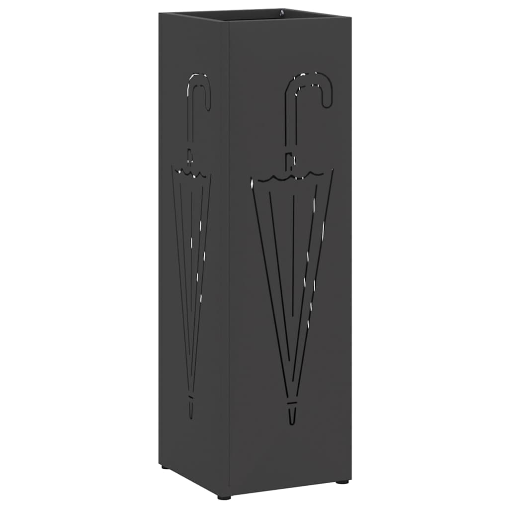 Umbrella Stand Black 15.5 x 15.5 x 49 cm Metal