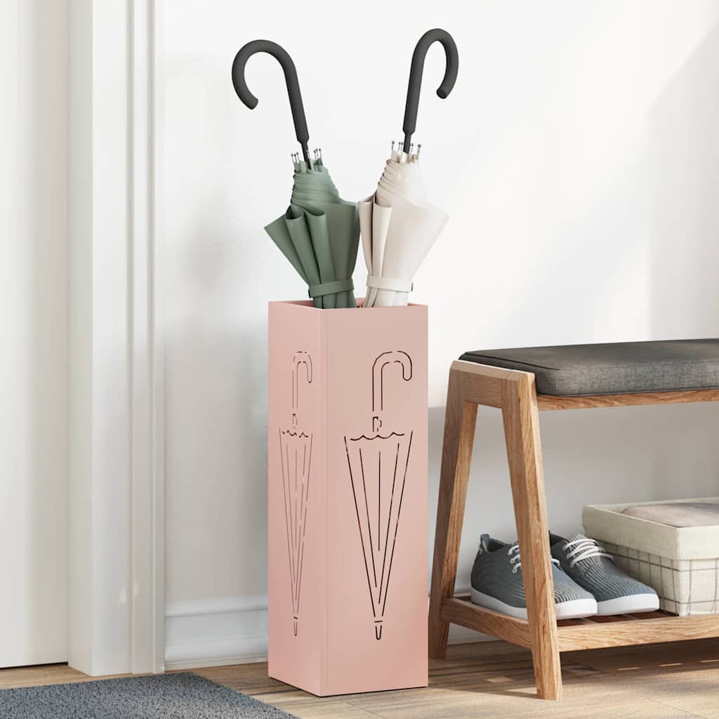 Umbrella Stand Pink 15.5 x 15.5 x 49 cm Metal