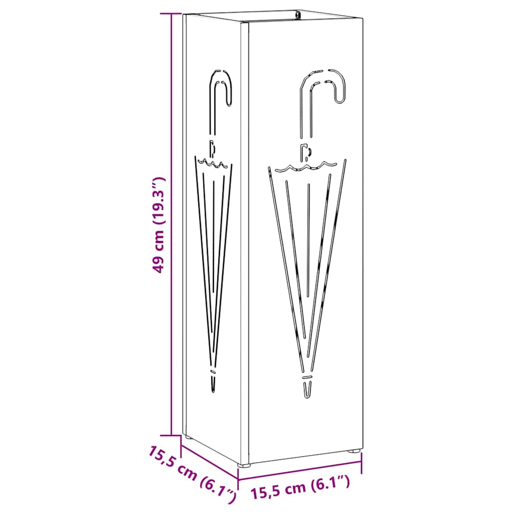 Umbrella Stand Pink 15.5 x 15.5 x 49 cm Metal