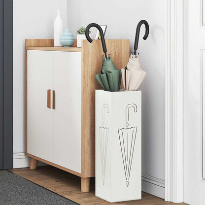 Umbrella Stand White 15.5 x 15.5 x 49 cm Metal