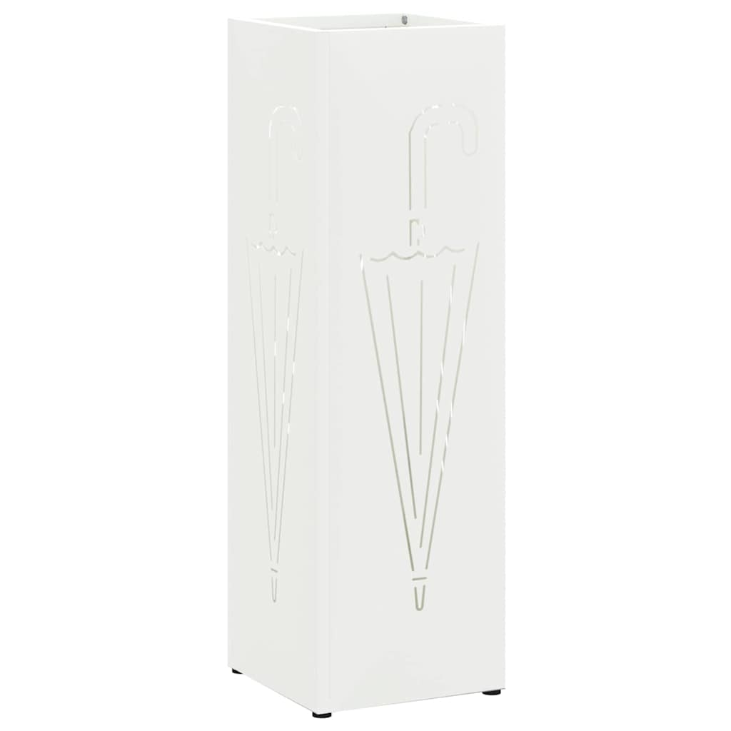 Umbrella Stand White 15.5 x 15.5 x 49 cm Metal