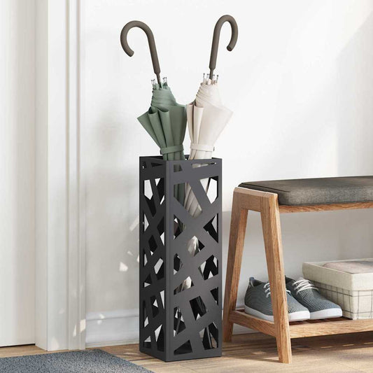 Umbrella Stand Black 15.5 x 15.5 x 49 cm Metal