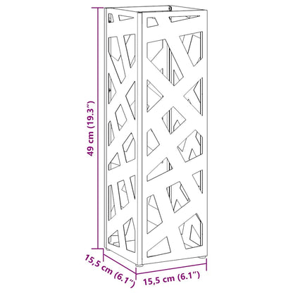 Umbrella Stand Black 15.5 x 15.5 x 49 cm Metal