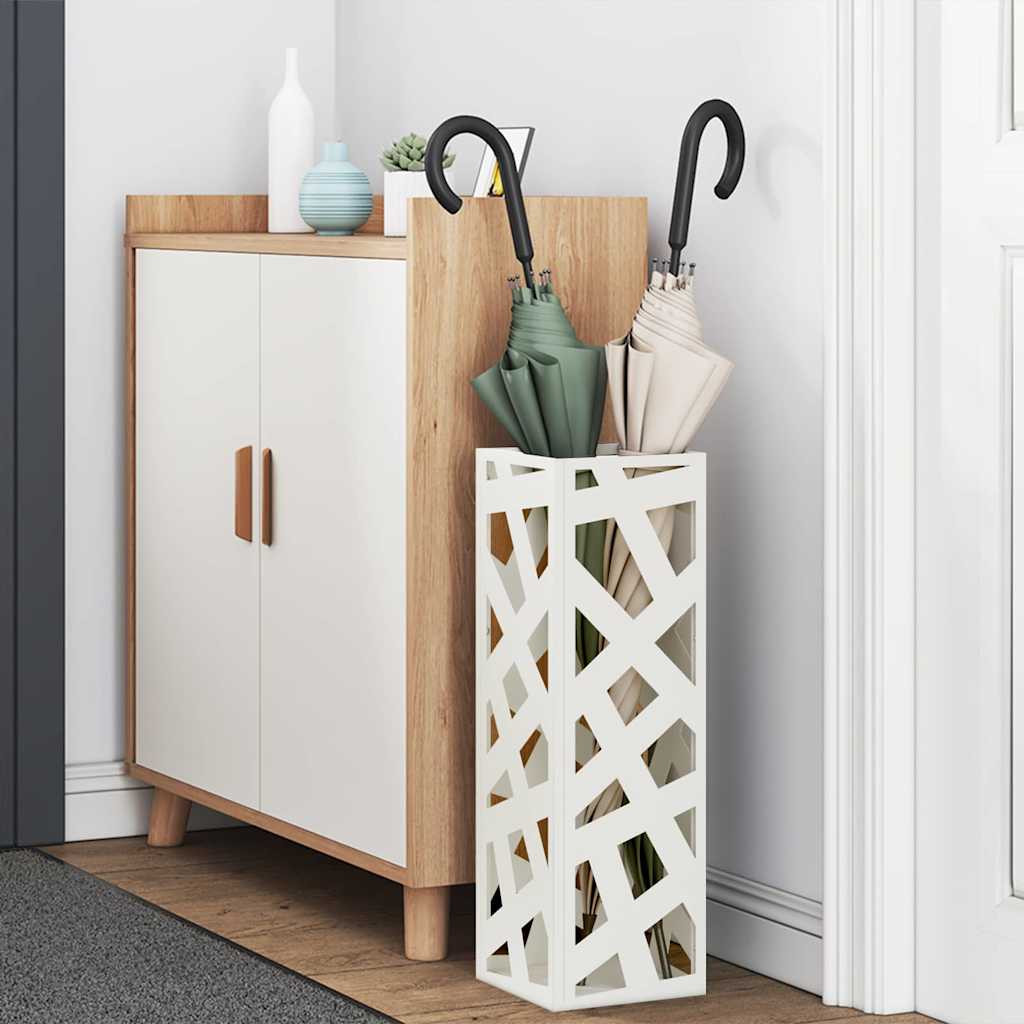 Umbrella Stand White 15.5 x 15.5 x 49 cm Metal