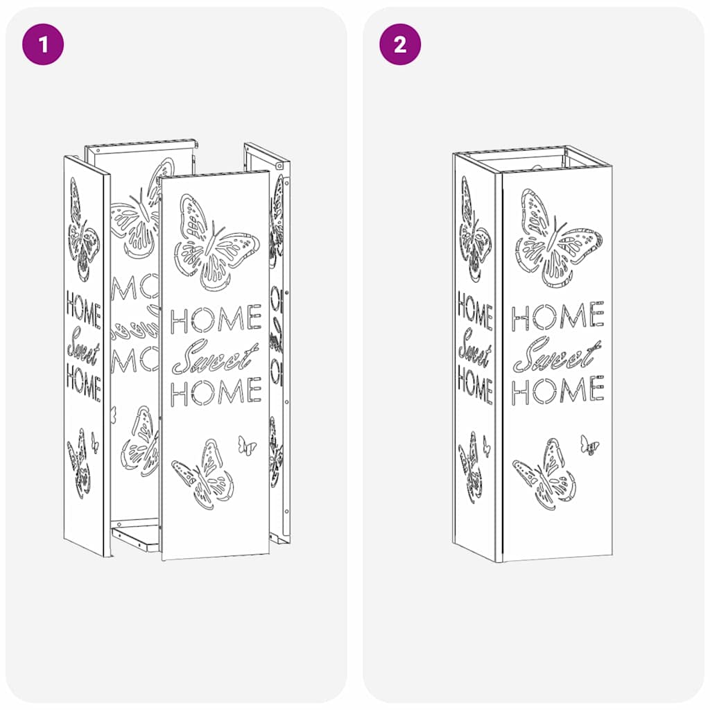 Umbrella Stand Anthracite 15.5 x 15.5 x 49 cm Metal