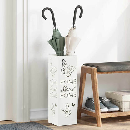 Umbrella Stand White 15.5 x 15.5 x 49 cm Metal