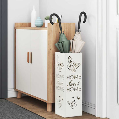 Umbrella Stand White 15.5 x 15.5 x 49 cm Metal