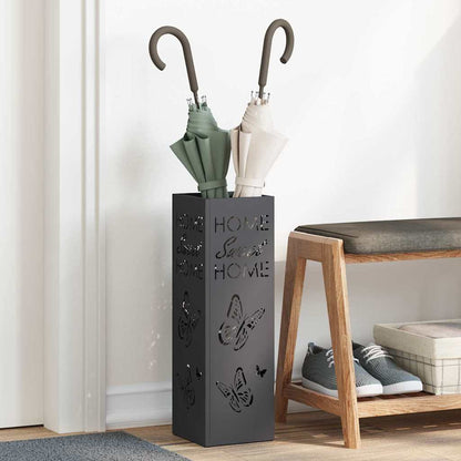 Umbrella Stand Black 15.5 x 15.5 x 49 cm Metal