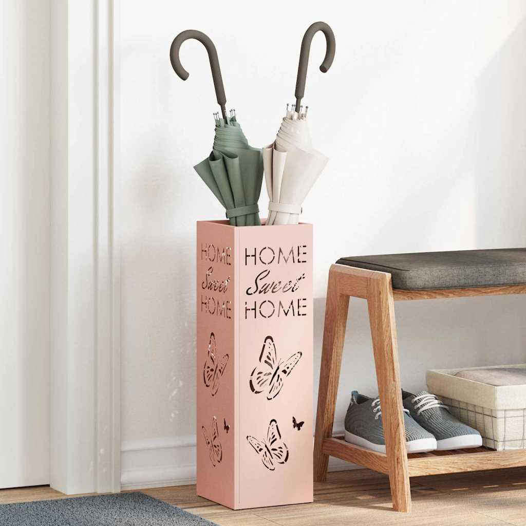 Umbrella Stand Pink 15.5 x 15.5 x 49 cm Metal