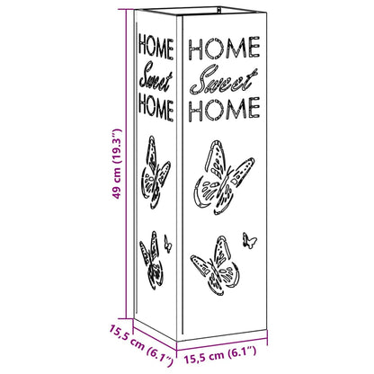 Umbrella Stand Pink 15.5 x 15.5 x 49 cm Metal