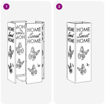 Umbrella Stand White 15.5 x 15.5 x 49 cm Metal