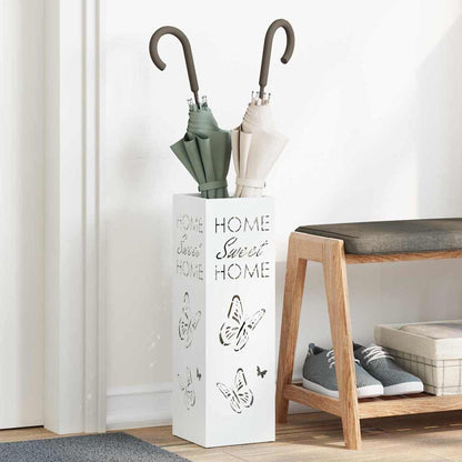 Umbrella Stand White 15.5 x 15.5 x 49 cm Metal