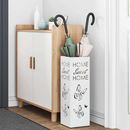 Umbrella Stand White 15.5 x 15.5 x 49 cm Metal
