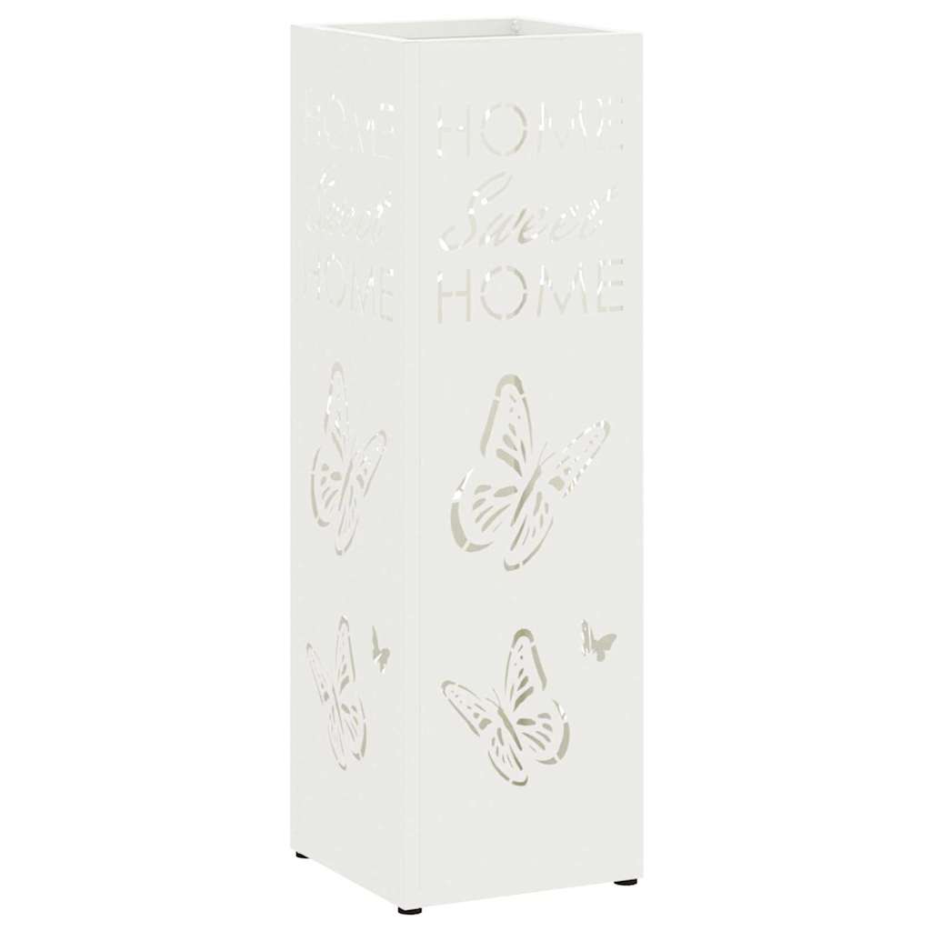 Umbrella Stand White 15.5 x 15.5 x 49 cm Metal