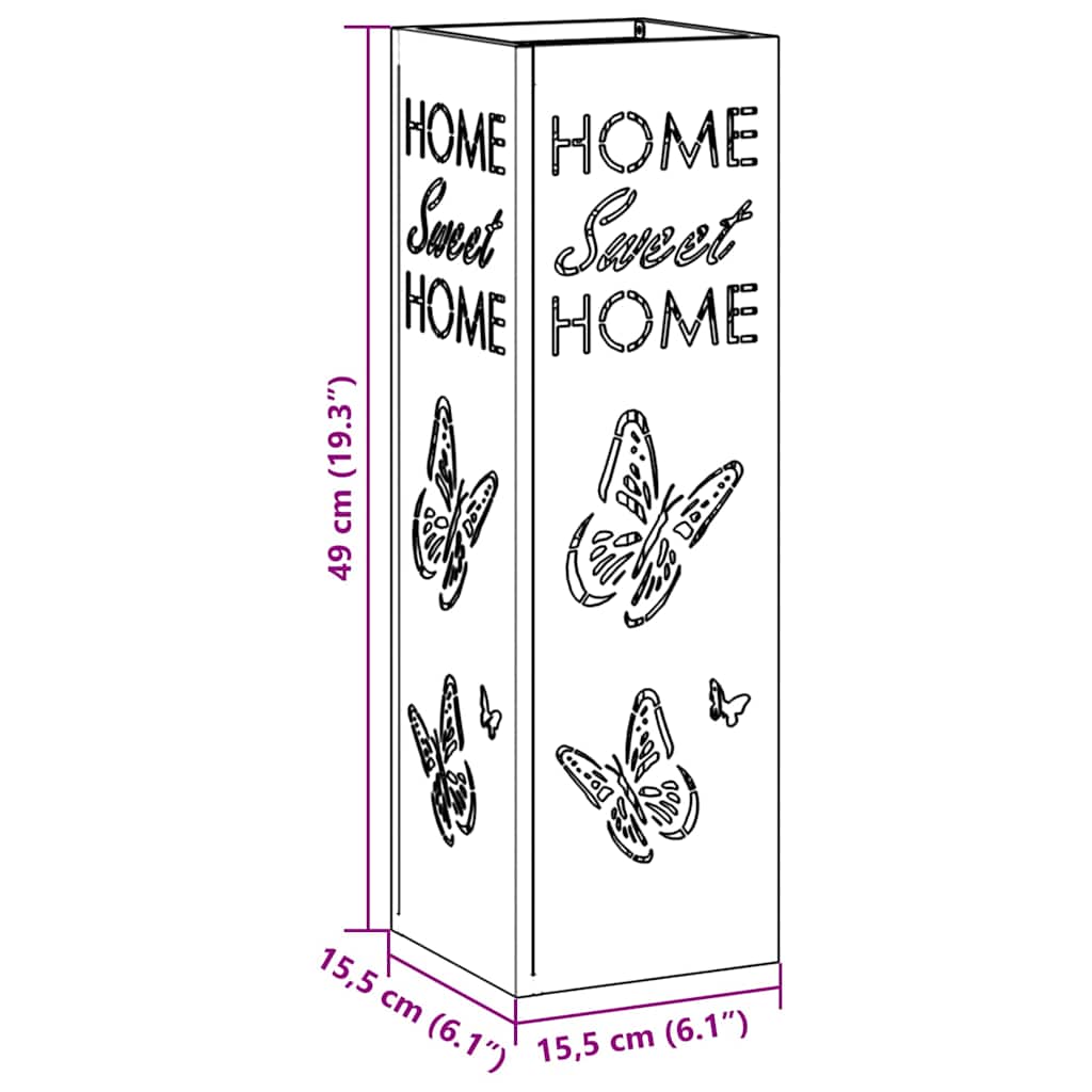 Umbrella Stand White 15.5 x 15.5 x 49 cm Metal