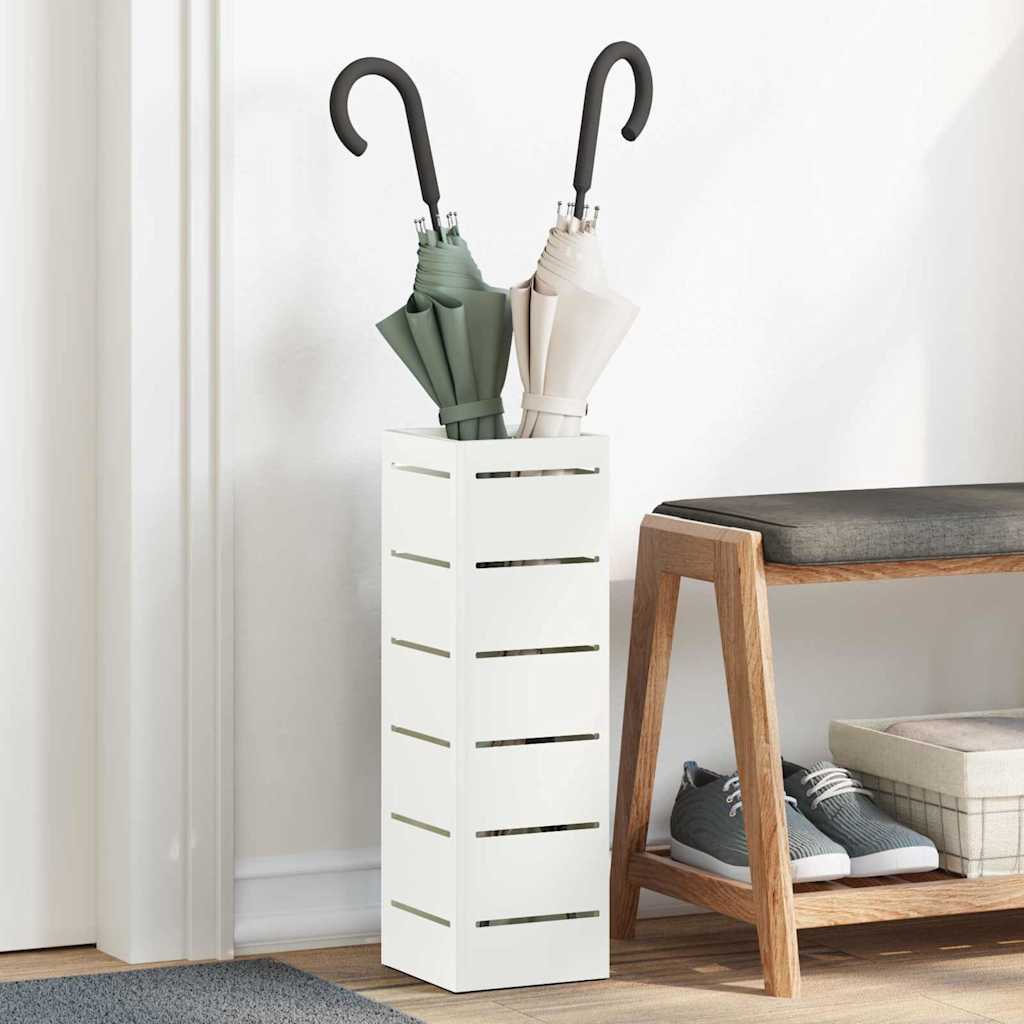 Umbrella Stand White 15.5 x 15.5 x 49 cm Metal