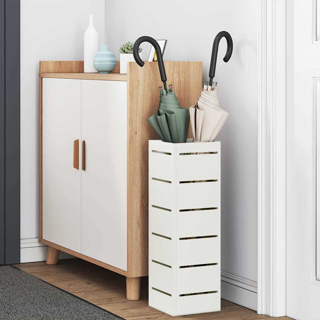 Umbrella Stand White 15.5 x 15.5 x 49 cm Metal