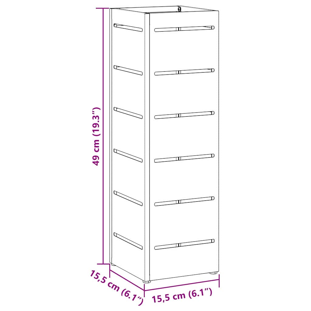 Umbrella Stand White 15.5 x 15.5 x 49 cm Metal