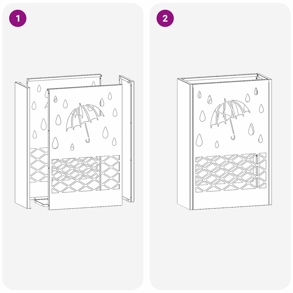 Umbrella Stand with Storage Pink 28 x 12 x 41 cm Steel