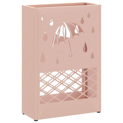 Umbrella Stand with Storage Pink 28 x 12 x 41 cm Steel