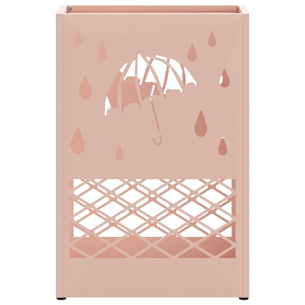 Umbrella Stand with Storage Pink 28 x 12 x 41 cm Steel
