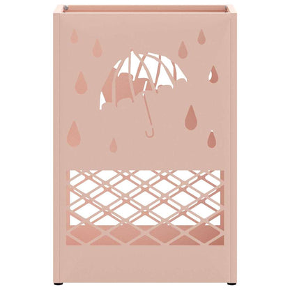 Umbrella Stand with Storage Pink 28 x 12 x 41 cm Steel