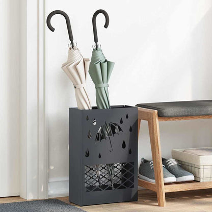 Umbrella Stand with Storage Anthracite 28 x 12 x 41 cm Steel