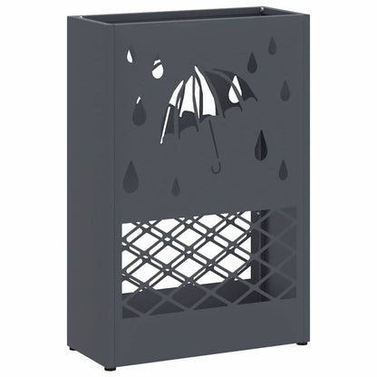 Umbrella Stand with Storage Anthracite 28 x 12 x 41 cm Steel