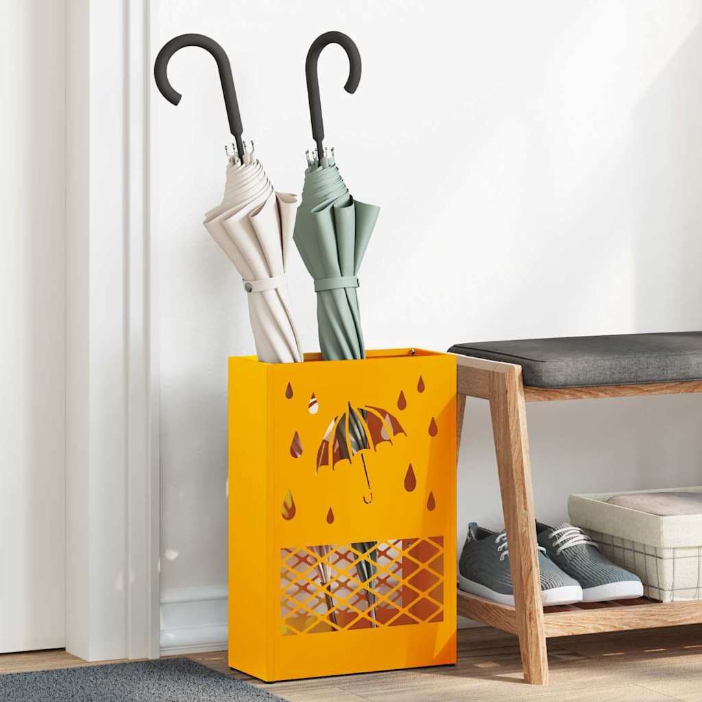 Umbrella Stand Mustard yellow 28 x 12 x 41 cm Steel