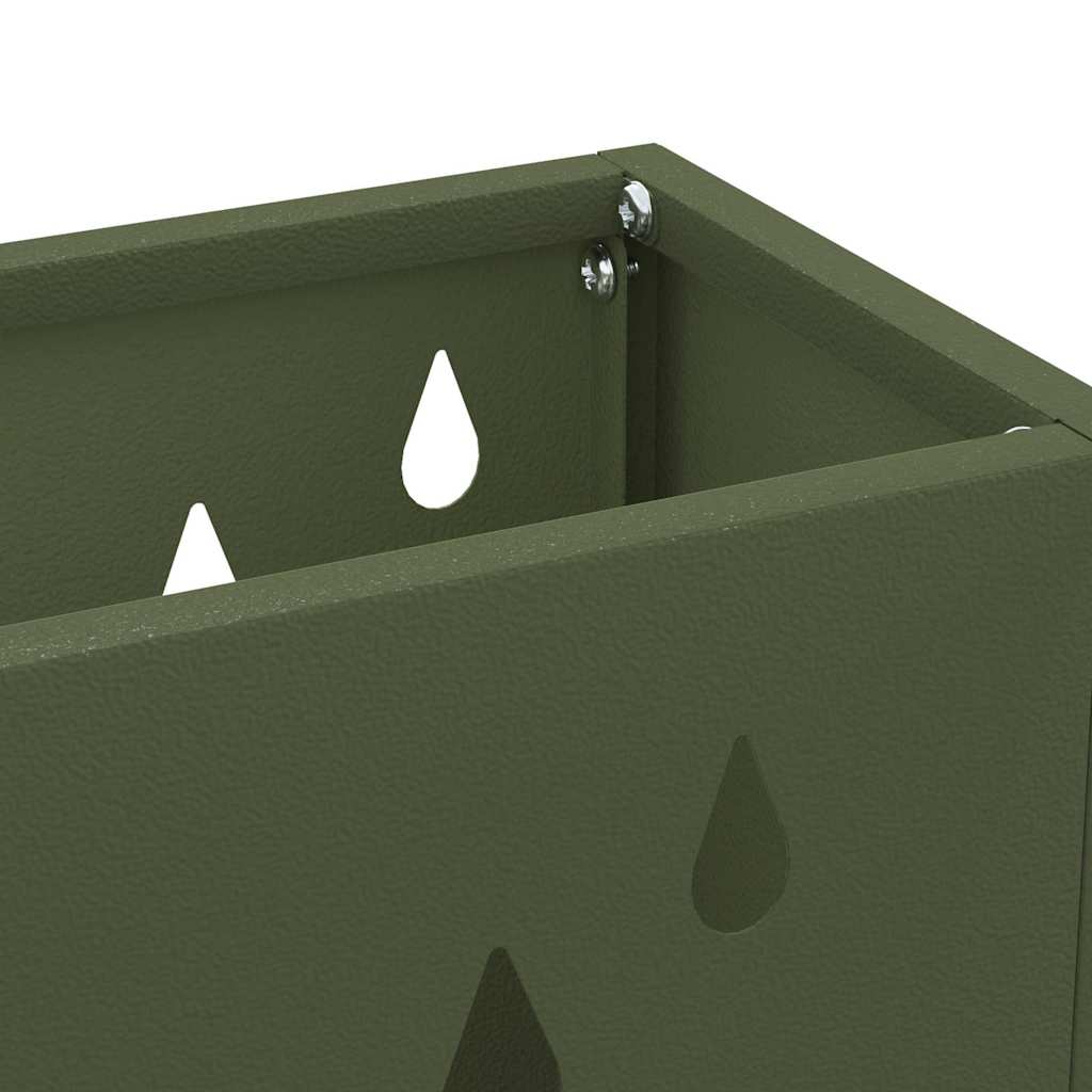 Umbrella Stand with Storage Olive green 28 x 12 x 41 cm Steel