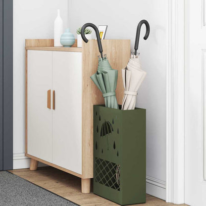 Umbrella Stand with Storage Olive green 28 x 12 x 41 cm Steel