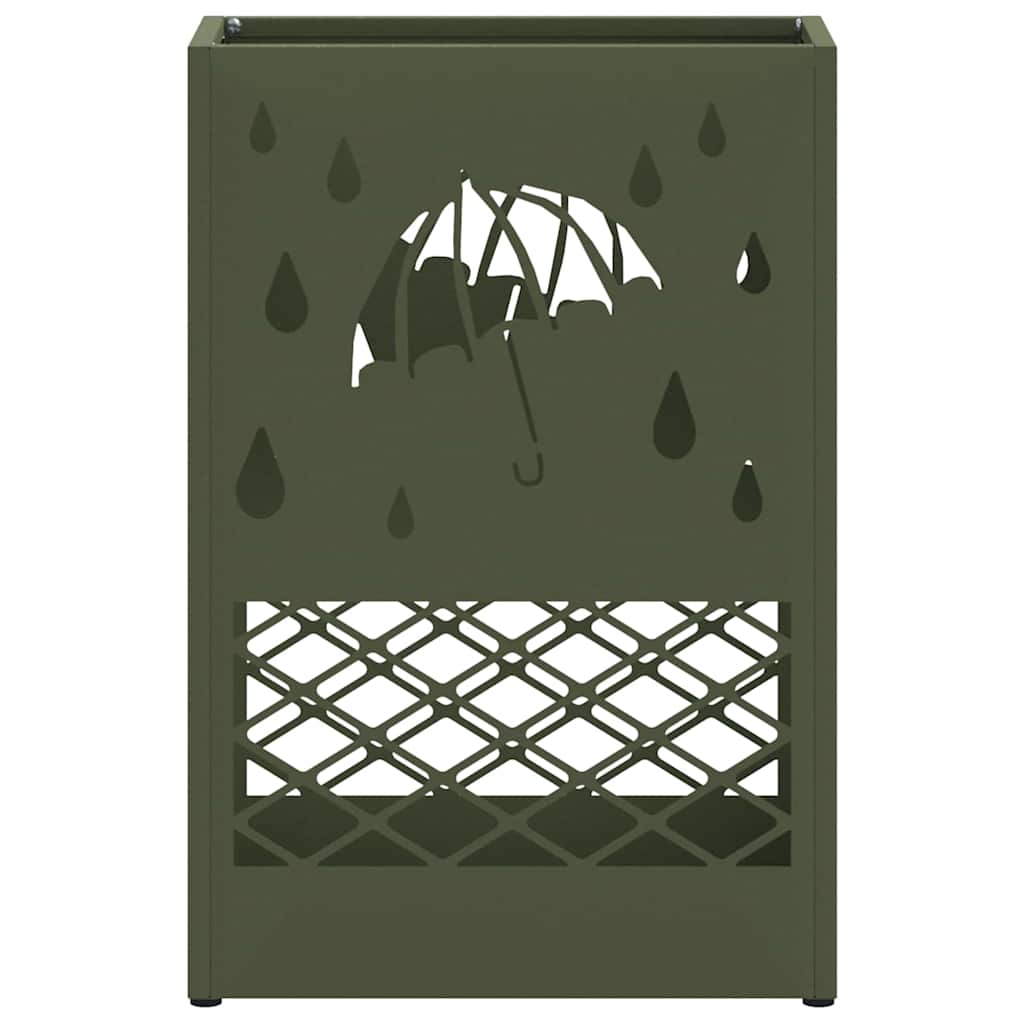 Umbrella Stand with Storage Olive green 28 x 12 x 41 cm Steel