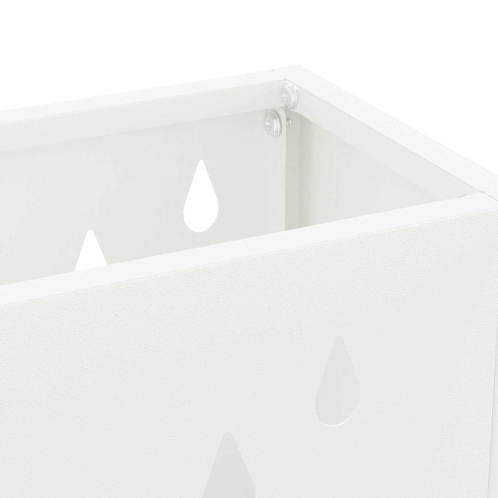 Umbrella Stand with Storage White 28 x 12 x 41 cm Steel