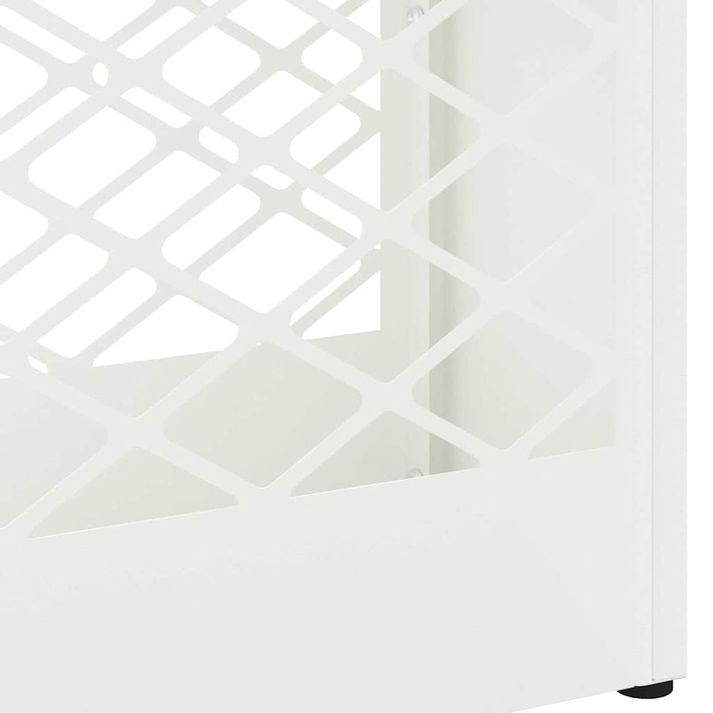 Umbrella Stand with Storage White 28 x 12 x 41 cm Steel