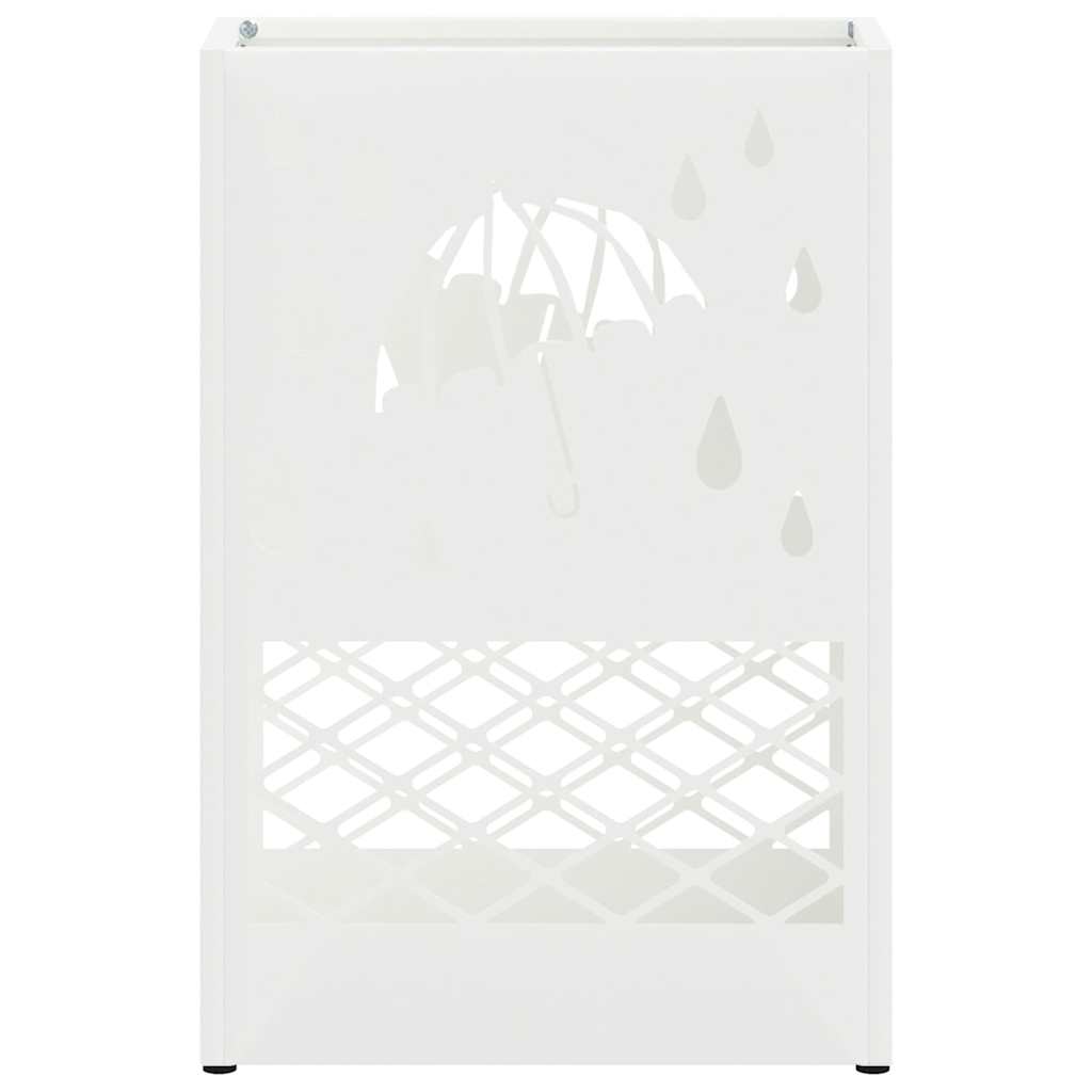 Umbrella Stand with Storage White 28 x 12 x 41 cm Steel