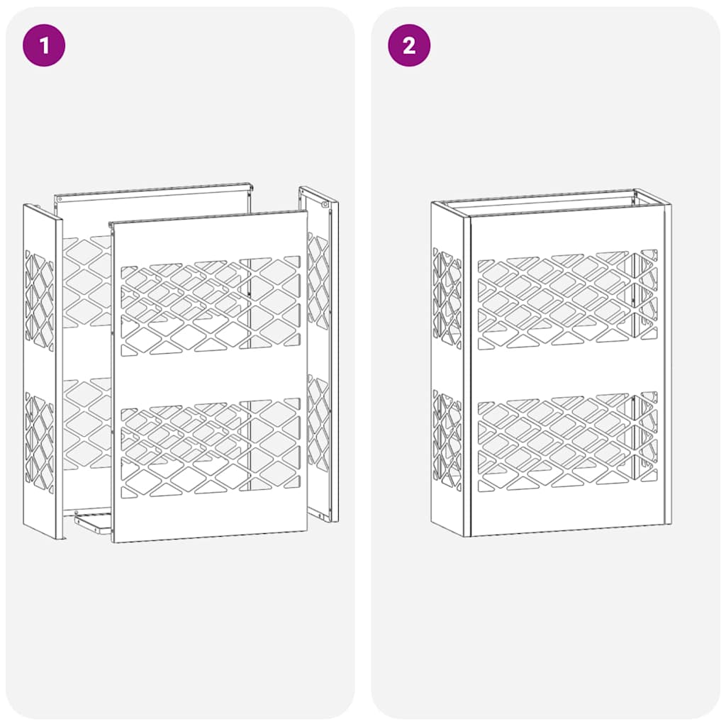 Umbrella Stand with Storage Black 28 x 12 x 41 cm Steel