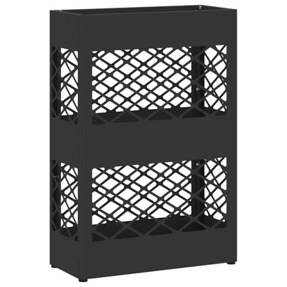Umbrella Stand with Storage Black 28 x 12 x 41 cm Steel