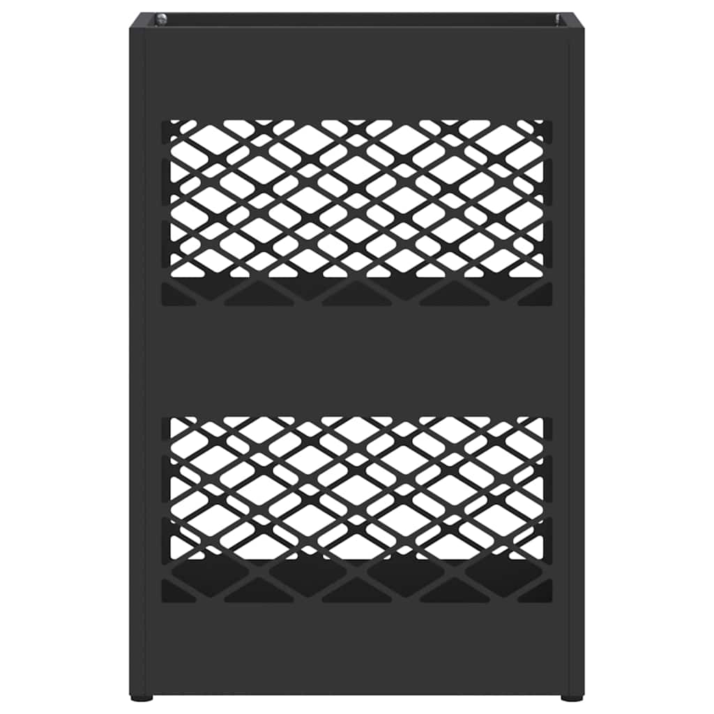 Umbrella Stand with Storage Black 28 x 12 x 41 cm Steel