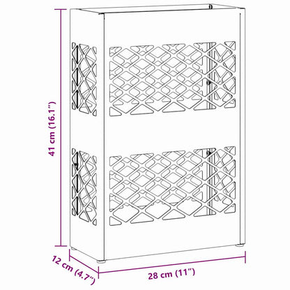 Umbrella Stand with Storage Pink 28 x 12 x 41 cm Steel