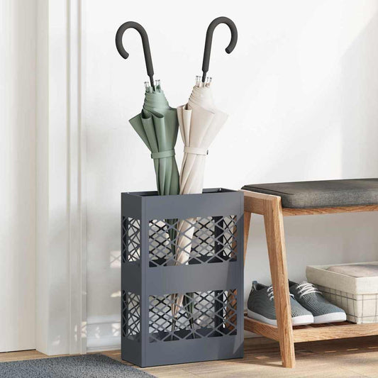 Umbrella Stand with Storage Anthracite 28 x 12 x 41 cm Steel