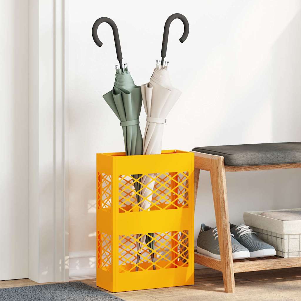 Umbrella Stand Mustard yellow 28 x 12 x 41 cm Steel
